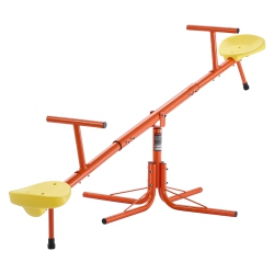 VEVOR Kids Seesaw, 100 Lbs Load Capacity Per Seat, Sit And Spin Teeter Totter \w 4-Prong Support Legs, Playground Equipment, Swiveling 360 Degrees
