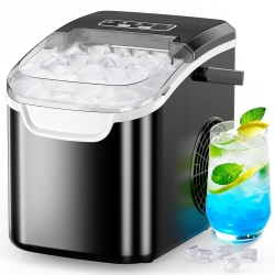 ZAFRO Ice Maker Countertop, Portable Ice Machine \w Self-Cleaning, 26.5 Lbs/24Hrs, 8 Ice Cubes In 6 Mins, Ice Basket And Scoop, Ideal for Home