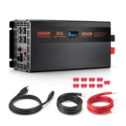 VEVOR 3000W Sump Pump Battery Backup System, Auto Switches to Battery Inverter for Continuous Sump Pump Operation, Pure Sine Wave, Lcd Display, For