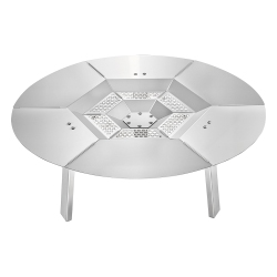 VEVOR 25 Inch Fire Pit Heat Deflector for Solo Stove Yukon, Bonfire Round for Wood Burning Fire Pit, 304 Stainless Steel Heat Diffuser, Detachable