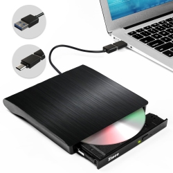 AURORA External DVD Drive USB 3.0 Type-C CD Burner Portable CD +/-Rw Drive DVD Player for Rom Rewriter Burner Compatible \w Laptop Desktop PC Windows
