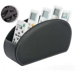 MYACUC Pu Storage Box 5 Compartment Organizer for Remote Control, Office Supplies & Cosmetics, Desktop Multifunctional Case In Black