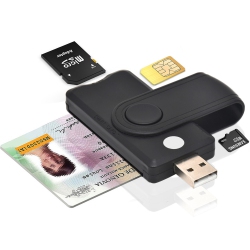 THE WAY USB 2.0 All-In-One Smart Card Reader Sim Sd Tf Id Ic Smart Card Reader for Windows 7/8/10 Vista. Xp. Mac Os9. Linux
