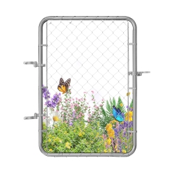 VEVOR 32 X 46 In Chain Link Fence Gate, Adjustable Chain Link Fence Panel, Fit 2-6 Ft (W) X 4 Ft (H) Garden Fence Gate, Outdoor Yard Gate