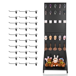 VEVOR 17 X 13 Inch Pegboard Display Stand, Tabletop Pegboard Display Stand \w 15 Hooks, Thickened Cold-Rolled Steel Peg Board Panel for Grocery