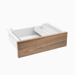 DESKY Natural Walnut Minimal Under Desk - Steel Slim Slide-Out Storage, 11 Lb Capacity In White
