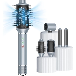 GREEN SCENIC 5-In-1 Hair Styler \w High-Speed Ionic Hair Dryer, 3 Temperature Settings, Hair Dryer Brush Set, Automatic Curler, Styler for Fast