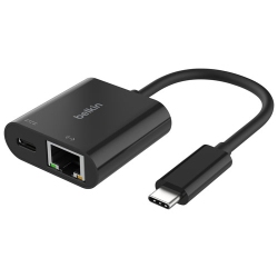 BELKIN Refurbished (Good) Connect 2-In-1 100W USB-C to Ethernet & Charge Adapter Inc019Btbk