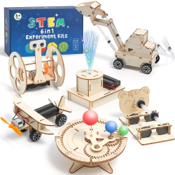 HLD 6 In 1 Kits for Kids, Wood Craft Kit for Boys Age 8-12, Science 3D Puzzles Projects, Wooden Building Kids Activity Packs Toys Gifts