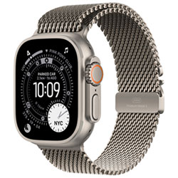 Apple Watch Ultra 3 (GPS + Cellular) 49mm Natural Titanium Case with Light Blue Alpine Loop - Large