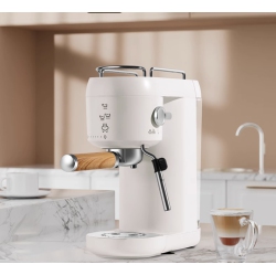 THE WAY Semi-Automatic Coffee Machine With Milk Frothing Function, Large Capacity, C58 Italian Semi-Automatic Coffee Machine - Us Standard In White