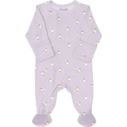 COCCOLI Modal Zippered Footie Sleeper - Figure Skaters On (6 Months, 14-16 Lbs) In Purple