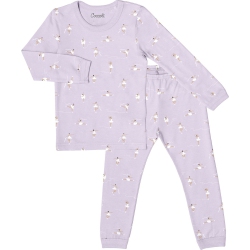 COCCOLI Modal Long Sleeve Pyjamas - Figure Skaters On (3 Years, 30-34 Lbs) In Purple