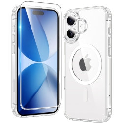 HLD Iphone 17 Case Clear: Magnetic Transparent Phone Cases \w Screen Protector Slim Anti Yellowing Military Grade Drop Protection Rugged Shockproof