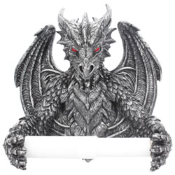 Nemesis Now Gothic Dragon Obsidian Toilet Roll Holder