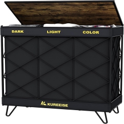 CC TRADING BRIDGE 3-Section Laundry Hamper \w Lid, 132L Large Capacity Clothes Sorter Basket \w Removable Bags, Foldable Laundry Organizer for Dark