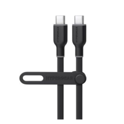 HYPERGEAR Charge And Sync Pd USB-C to USB-C Flexi Pro Cable 15Ft Pd Up to 60W Fast Charge 480Mbps High Speed - Soft Touch Silicone - In Black