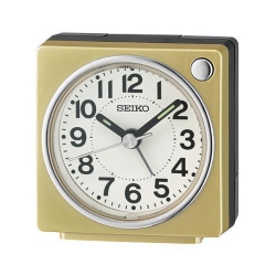 SEIKO CLOCK Seiko Qhe196G Bedside Desk Alarm Clock - Gold & In White