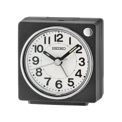 SEIKO CLOCK Seiko Qhe196K Bedside Desk Alarm Clock - Black & In White