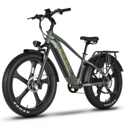 EMMO Ikong Pro Step Over Commuter 26In Fat Tire Ebike for Adults - 48V/20Ah 750W Ul Certified - 125Km Range - Army In Green
