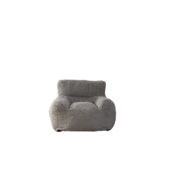 BLEX Bean Bag Sofa Chair – Soft Faux Fur Cover High-Density Foam Filling Comfortable Floor Seat for Gaming Reading & Watching Tv - In Gray
