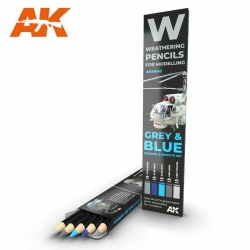 AK INTERACTIVE Watercolor Pencil Set Grey And Camouflages New In Blue