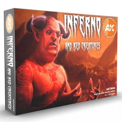 AK INTERACTIVE - Inferno And Models Acrylic Paint Set New In Red