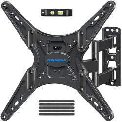 MOUNTUP Tv Wall Mount for Most 26-55 Inch Led Oled Lcd Tvs, Full Motion Wall Mount Tv Bracket With Swivel Articulating Arm, Up to 400X400MM & 88Lbs