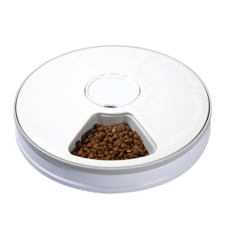 CHSSHA00 Automatic Timer 6-Bowl Pet Feeder, Automatic Dispenser \w Led Digital Timer, Wet And Dry Pet Food for Cats And Small Dogs, 6 Meals, Up To