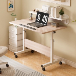ACECOOL Portable Laptop Standing Desk Adjustable Height With Wheels for Home Office In Beige