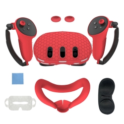 THE WAY Meta Quest 3 Controller Silicone Case, Quest3 Console Case, Anti-Slip And Drop-Resistant 7-Pack Vr Accessory - In Red