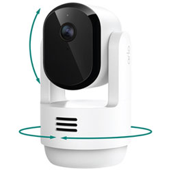 Arlo Essential Wired Plug-In Pan Tilt Indoor 2K Security Camera (2025) - White