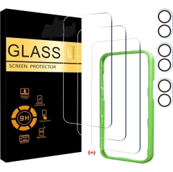 GENER 3 Pack Iphone 17 Screen Protector [6.3 Inch] + 3 Pack Camera Lens Protector \w Installation Frame, Case Friendly Tempered Glass Film, Dynamic