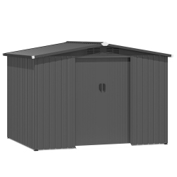 AECOJOY Shed 6' X 8' Outdoor Storage Shed With Sliding Door, Outdoor Tool Shed Cabinet, Metal Garden Sheds for Yard