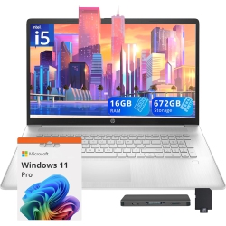 HP 17.3" Fhd Ips Laptop, Intel I5-1334U, 672GB Storage (512GB SSD+160GB Docking Station Set), 16GB Ram, Iris Xe Graphics, Backlit Keyboard