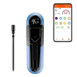 CHSSHA00 Wireless Grill Thermometer With Bluetooth, 152M Range - With Sensor And Alarm, Ip66 Waterproof - for Oven, Grill, Smoker And Air Fryer (Blue)
