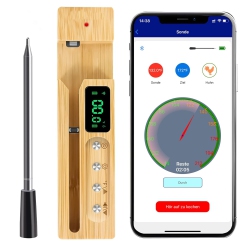 CHSSHA00 Wireless Meat Thermometer, 150M Wireless Bluetooth Digital Thermometer With Lcd Thermometer, Smart for Bbq Oven Grill App Control