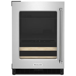 Open Box - KitchenAid Undercounter 4.9 Cu. Ft. Freestanding Beverage Centre - SS/Wood - Perfect Condition