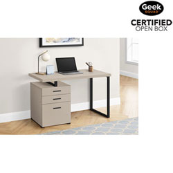 Open Box - Monarch Floating 47.25"W Computer Desk with 3 Drawers - Taupe/Black