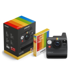 POLAROID Now Generation 3 Instant Camera + Color Film Bundle (8 Photos) - In Black