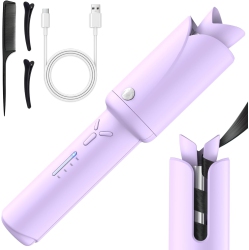 MYACUC Cordless Automatic Curling Iron, 1.2 Inch Rechargeable Automatic Curling Iron, Beach Waves Rotating Cordless Hair Curler, Travel Wireless Mini