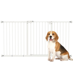PAWHUT 29"-58" Wide Pet Gate \w Door Dog Gate And Barrier Indoor for Stairs Includes 7", 8", 12" Extensions Kit, 30 Inch Tall Pressure-Mounted