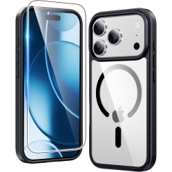 LDAS ELECTRONICS Iphone 17 Pro Max Clear Case Magnetic \w Screen Protector – Slim Military-Grade Drop Protection, Rugged Shockproof Transparent