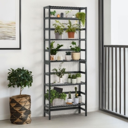 CAPHAUS 6-Tier Bamboo Shelf, Bamboo Open Storage Bookcase With Adjustable Layer
