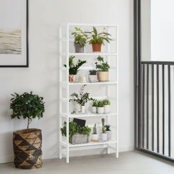 CAPHAUS 5-Tier Bamboo Shelf, Bamboo Open Storage Bookcase With Adjustable Layer