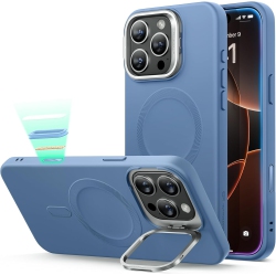 LDAS ELECTRONICS Iphone 16 Pro Max Case, Silicone Case \w Stand, Compatible \w Magsafe, Built-In Camera Stash Stand, Magnetic Phone Case for Iphone