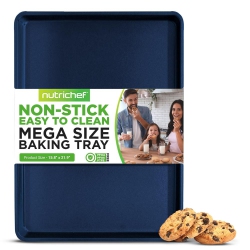 NUTRICHEF Extra Large Cookie Sheet - Nonstick Carbon Steel Baking Tray for Easy Food Release, Professional Quality, Durable And Reliable Kitchen