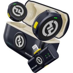 HOLLYVIEW Hollyland Lark M2 Wireless Lavalier Microphone for Iphone 14/13/12, Lightning Mini Lapel Microphone Wireless, Hi-Fi Audio, 1000Ft Range