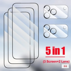 GENER 3-Pack Screen Protector + 2-Pack Camera Lens Protector for Iphone 17 Pro Max – HD Tempered Glass, Scratch & Fingerprint Resistant, Case Friendly