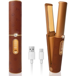 MYACUC Cordless Hair Straightener, Portable Straightener 2 In 1 for Hair Straightening And Curling, Fast Heating Cordless Flat Iron, Portable Travel